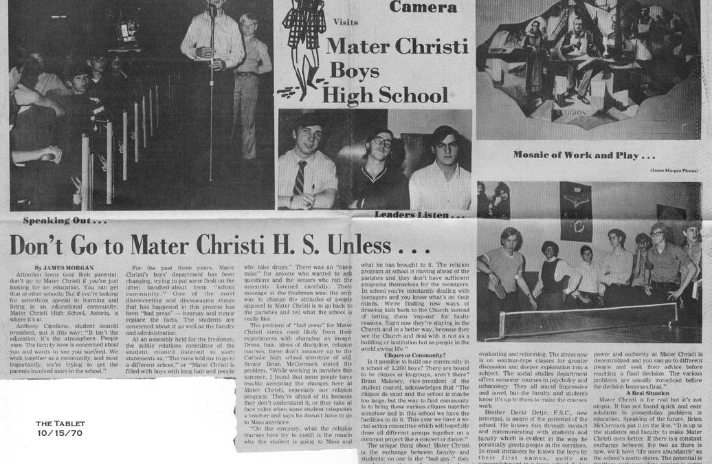Don’t Go To Mater Christi H.S. Unless . . .
